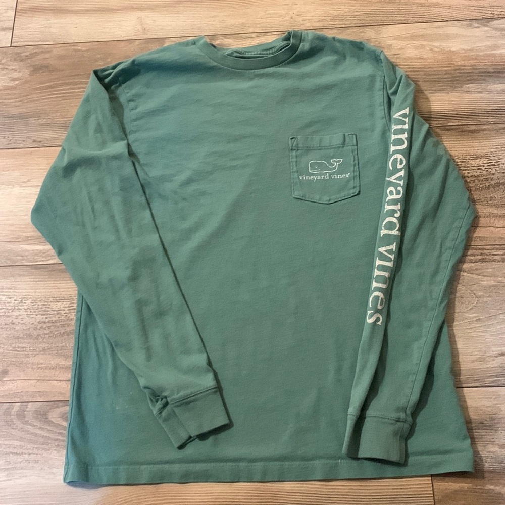 Vineyard Vines Long Sleeve Graphic T-Shirt Mens Size Small Green